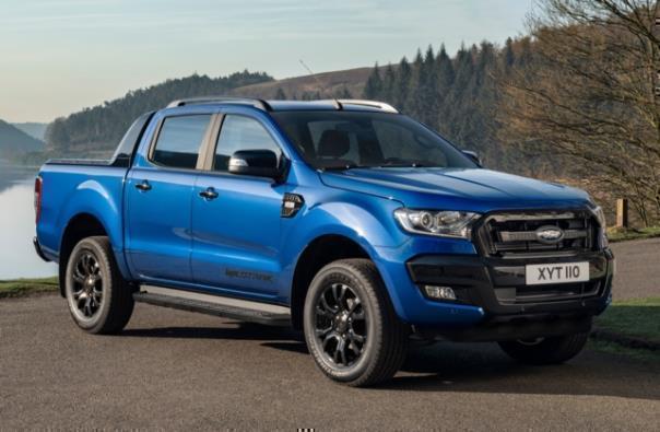 Ranger Wildtrak X: Metallic-Lackierung in Performance-Blau, Karosserie-Elemente in schwarz abgesetzt